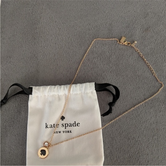 Kate Spade Gold Necklace with Black and Crystal Accents - Picture 3 of 4